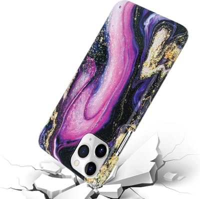 ShieldCase Marmeren patroon geschikt voor Apple iPhone 11 Pro hoesje - paars- Hardcase hoesje marmer look - Paars kleurig telefoonhoesje marmeren uitstraling - Book Case - Backcover beschermhoesje met patroon