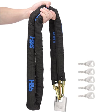 ONF3 - Zware Fietsketting en Motorslot - Anti-diefstal Beveiliging - 10 mm x 2 m - Veiligheidsketting met Hangslot - Geschikt voor Fietsen en Mo...