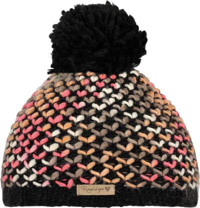 Roadsign - gebreide beanie - muts dames - met pompon Zwart – One size