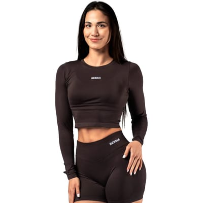 Dames-T-shirt met lange mouwen Nebbia Power Crop Top