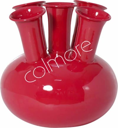 Colmore by Diga fuchsia roze tulpen vaas met 5 monden van emaille 23 x 23 cm