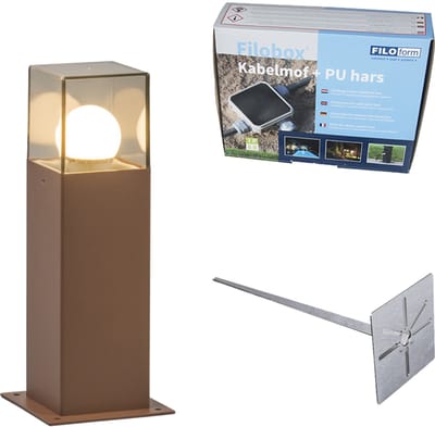 QAZQA denmark - Industriele Staande Buitenlamp | Staande Lamp voor buiten - 1 lichts - H 300 mm - Roestbruin - Industrieel - Buitenverlichting
