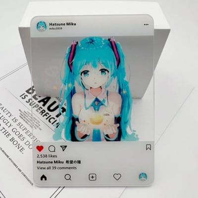 Anime Hatsune Miku Trois Pouces Po Accessoires Bricolage Dessin Animé Nouvelle Carte Acrylique Transparente Kawaii Miku Carte de Collection Jouet Cadeau d'Anniversaire 8.9x6.35cm