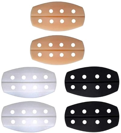 3 Paar - Siliconen Bh-bandpadhouders - Antislip Schouderpads voor Bh-banden - Schouderbandjes BH - 9,2 × 4,7 cm - Drukverlichtende en Comfortabele Schouderbeschermers - Ademend - Zwart, Wit en Beige