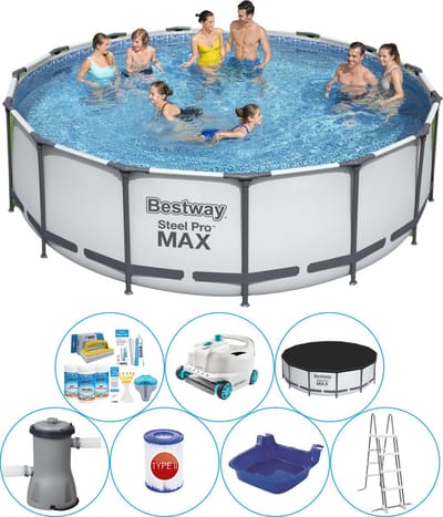 Steel Pro MAX Rond 457x122 cm - Zwembad Combinatie Pakket