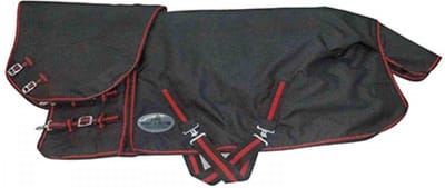 HB Outdoordeken - Harry and Hector -  zwart/rood -  600D  - 300 grams gevoerd - 145 - waterdicht - ponydeken