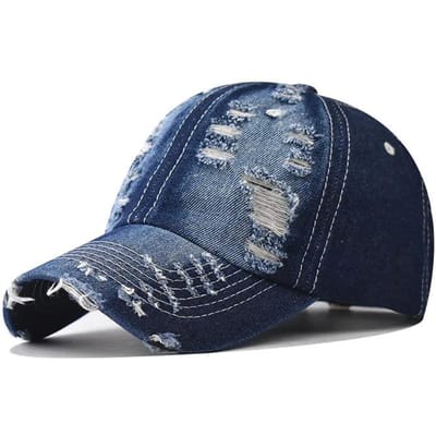 Casquette de Baseball en Jean Lavé Pour Femmes Hommes Vintage Réglable Chapeau de Soleil Extérieur Protection UV Mode Streetwear Snapback naval