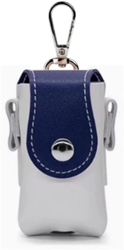 Color Block Golftas - Draagbare golftas - Met haken en ogen - PU-leren beschermhoes voor leuke golfballen - (Blauw)
