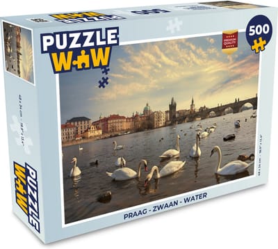Puzzel Praag - Zwaan - Water - Legpuzzel - Puzzel 500 stukjes