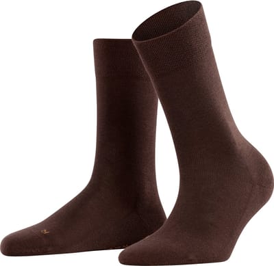 FALKE Sensitive London met comfort tailleband katoen sokken dames bruin - maat 39-42