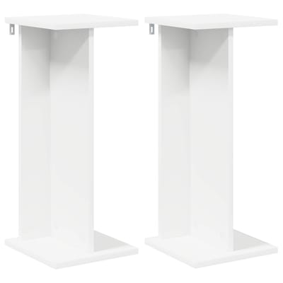 vidaXL - Plantenstand - 2 - st - Wit - 25 - x - 25,5 - x - 60,5 - cm - Bewerkt - hout