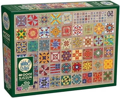 Cobble Hill Puzzel van 1000 stukjes, 50 staten quiltblokken - Sample Poster inbegrepen