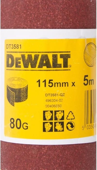 DEWALT DT3581-QZ Schuurpapierrol Korrelgrootte (num) 80 (l x b) 5 m x 115 mm 5 m