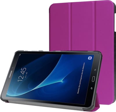 Hoesje - Geschikt voor Samsung Galaxy Tab A 10.1 (2016) - Dun & Stevig - Hardcover Book Case - Trifold Bookcase Hoes - Hard Cover - Tablethoes - Paars