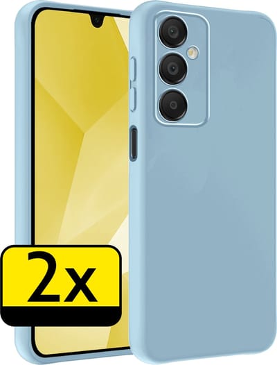 Hoesje - 2 Stuks - Geschikt voor Samsung Galaxy A16 - Sterk & Shockproof - Case Siliconen - Back Cover - Telefoon Hoes - Telefoonhoesjes - Lichtblauw