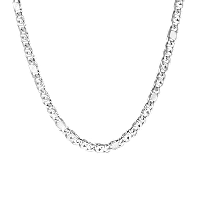 Lucardi Heren Ketting gourmetschakel - Echt Zilver - Ketting - Vaderdag Cadeautje - 50 cm - Zilverkleurig