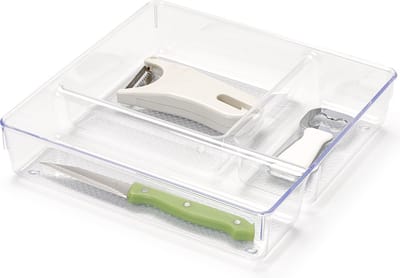 PlasticForte Lade organizer Skuff - transparant - kunststof - 23 x 23 x 5 cm - modulair - ladeverdeler