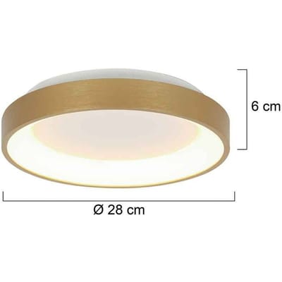 Plafonnieres Plafondlamp Ringlede 3690GO Goud rond 28cm kunststof/metaal Steinhauer trendy binnen