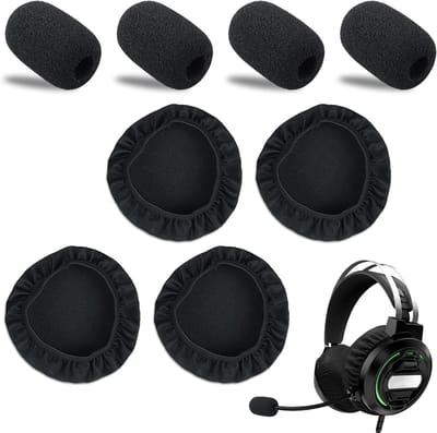 Verwisselbare Oorkussens voor Hoofdtelefoons - 8 Stuks Wasbare en Elastische Oorkussens van Flexibel Stof, Zweetbestendig, Geschikt voor Gym en Gaming