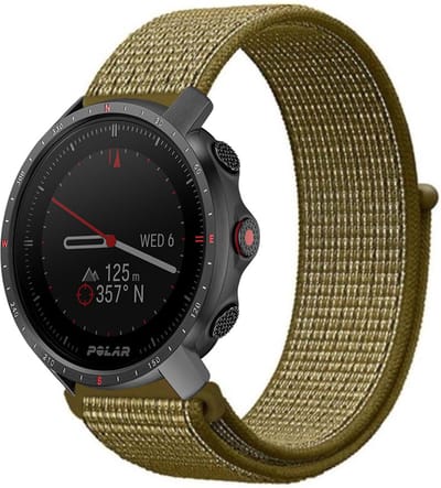 Strap-it Nylon smartwatch bandje - geschikt voor Polar Grit X / Grit X Pro / Vantage M / M2 / M3 / V3 - olijfgroen