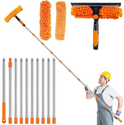 Nexvo® Ramenwasser Telescopisch - Ramenwasser - Ruitenreiniger - Oranje - 450cm x 450cm x 450cm