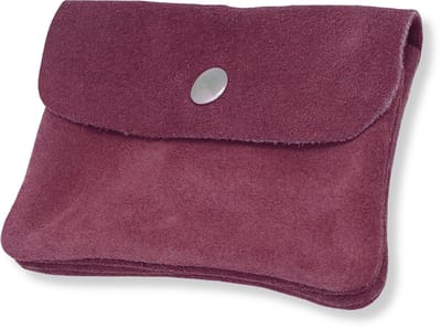 Bijoutheek Portemonnee Leer Italiaans Suede Rouge