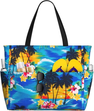 Grote Strandtas - Draagtas Vrouwen - Strand en Reizen - Waterdicht Zandbestendig - 45 x 38 cm - Geprint
