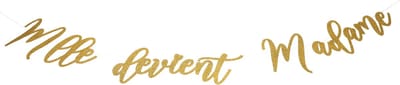 ARTYFETES - Miss wordt Madame gouden kartonnen slinger 1,20 m