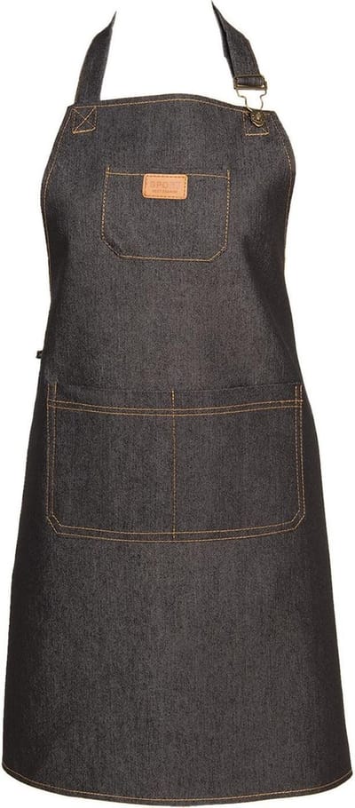 Clayre & Eef Keukenschort 77x68 cm Blauw Polyester BBQ Schort