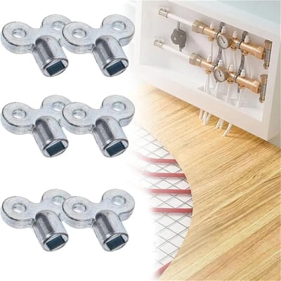 Radiator Ontluchter - Ontluchtingssleutel - Verwarming Onderhoud - Zinklegering Materiaal - 6 Stuks - Zilverkleurig