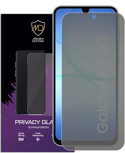 MobyDefend Screenprotector - Geschikt voor Samsung Galaxy A17 - HD Privacy Glass Screensaver