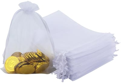 Dailygoods- Organza-zakjes 60 stuks - Geschenktas - Sieradenzakjes - Cadeauzakjes - 13 x 18 cm - Trekkoord ontwerp - Geschenkzakjes