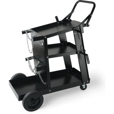 VEVOR Laswagen 3 Planken Lassen Mobiel Max. 168-181 kg Wagen voor lasapparatuur met 2 gasfleshouders Ideaal voor handmatig lassen, lassen met afgeschermd gas, argonbooglassen