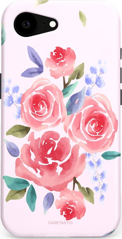 Casetastic hoesje geschikt voor Apple iPhone 16e / Apple iPhone 17e - MagSafe - Dubbellaagse bescherming - Aquarel pracht - Fashion Case - Lichtroze Lavendel