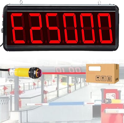 Digitale Tegenmeter - LED Teller - Productie Tellen - Geheugenfunctie - 6 Cijfers - Rood Display