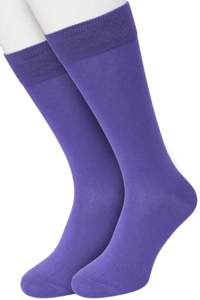 Bonnie Doon Basic Sokken Heren Paars maat 40/46 - 2 paar - Basis Katoenen Sok - Gladde Naden - Brede Boord - Uitstekend Draagcomfort - Perfecte Pasvorm - 2-pack - Multipack - Effen - Purple - OL6324012.331
