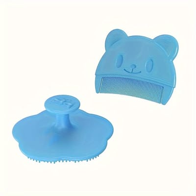 2 Stuks Deluxe Zachte Borstel Badkamerset - Zachte Ontwarringsborstels voor Alle Haartypes - Hoofdmassage & Diepe Reiniging - Comfortabele Haarverzorging, Antiklit Design - Blauw