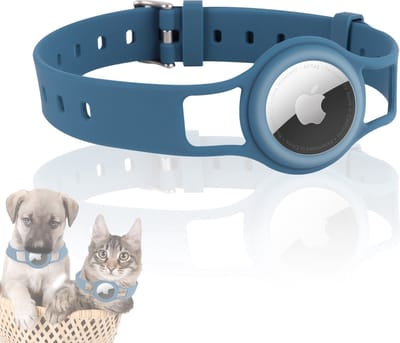 Ulanax - Honden-halsband Airtag I Airtag Halsband | Halsband hond | Halsband geschikt voor Apple AirTag I Blauw | Track I Puppy I Air Tag