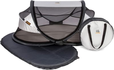 Reisbedje met Matras - Baby Tent Bedje - Veilig Slapen - Opzet in 2 seconden - 120x75x50cm - Zilver