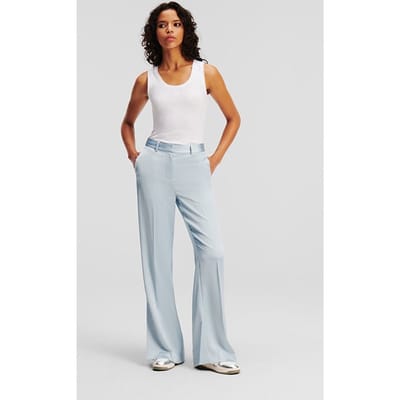 Karl Lagerfeld Fluid Satin Tailored Pants Cashmere Blue Taglia: 38 | Pantaloni Outlet | Donna | Blu