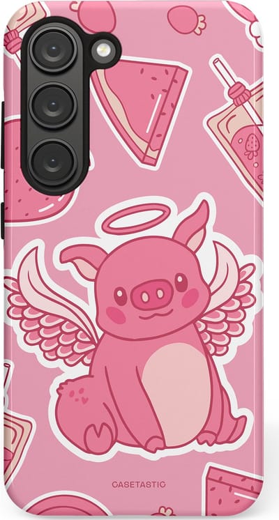 Casetastic Hoesje Geschikt voor Samsung S23 - Stijlvolle Beschermende Duo-layer Case - Varken vleugels
