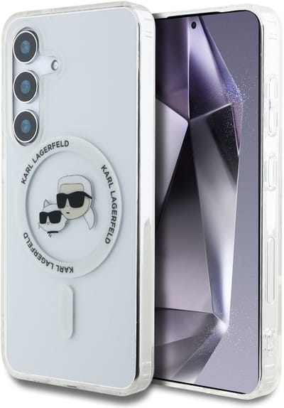 Karl Lagerfeld Case Knop Karl & Choupette Hoofden Bedrukt Logo Voor Samsung