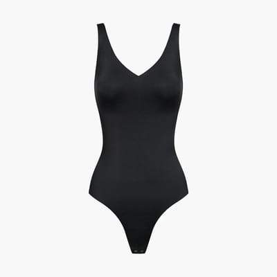 cfab - Vormgevend string body Zwart - Corrigerende Body - Naadlos - corrigerend ondergoed dames