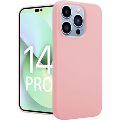 ShieldCase telefoonhoesje geschikt voor Apple iPhone 14 Pro silicone case - roze - Siliconen hoesje - Shockproof case hoesje - Backcover case - Bescherming