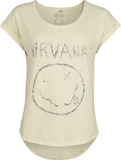 Nirvana T-shirt - Smiley - XS tot XXL - voor Vrouwen - zand