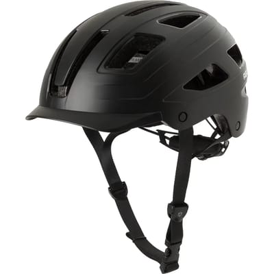 AGU Cit-E - Fietshelm - Unisex - 59-61cm - LED-achterlicht - Direct-Dial - Met klep - 13 Ventilatieopeningen - Zwart