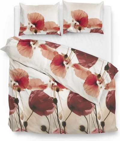 Zo! Home Sidari Dekbedovertrek - Flanel - Lits-jumeaux - 260x200/220 cm - Red