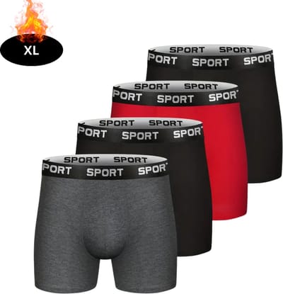 Nivard Onderbroeken Heren - Boxershort - Ondergoed - Boxer - Underwear - Mannen - 4 Pack - Zwart + Donkergrijs + Rood - XL