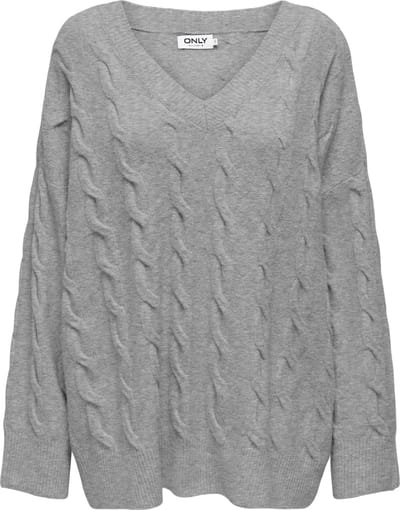 ONLY - ONLJEANETT LIFE L/S CABLE V-NECK CC KNT - Meisjes - Gebreide truien