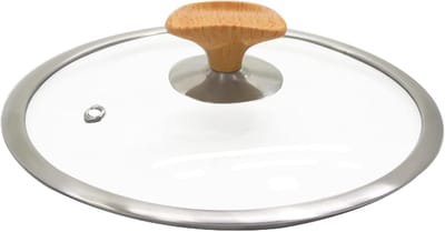 Pannendeksel Glas - Universeel Deksel - Koken en Sudderen - Met Stoomgat - 30cm Diameter - Transparant